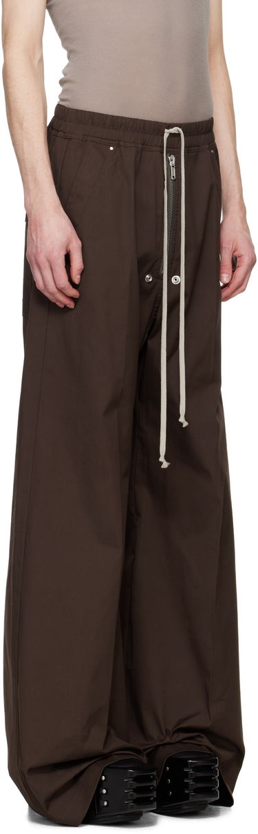 Nohavice Rick Owens Rick Owens Hollywood Wide Bela Trousers Hnedá | RU01E5366 TE, 1