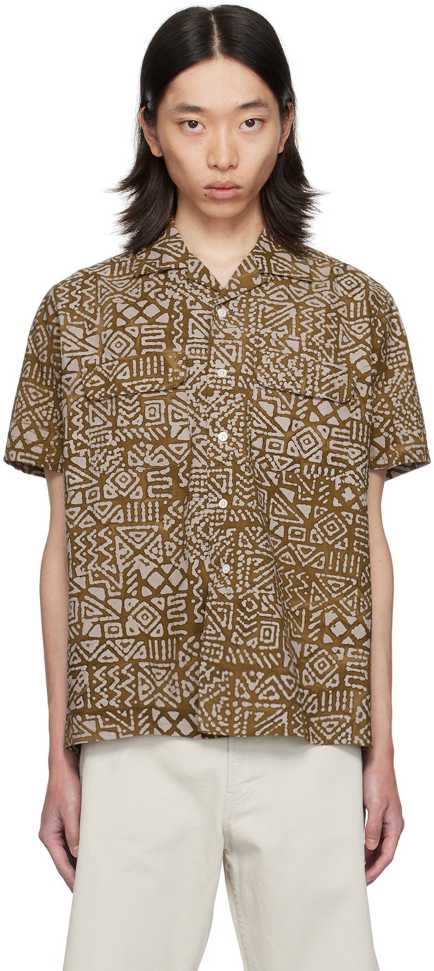 Košeľa BEAMS BEAMS PLUS Batik Print Shirt Hnedá | 3801-0111-139, 0