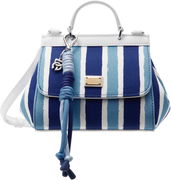 Dolce&Gabbana Sicily Striped Canvas Crossbody Bag