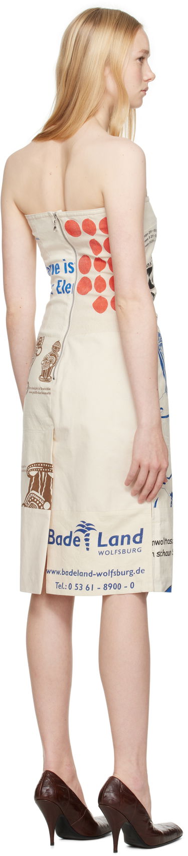 Šaty Marine Serre Marine Serre Regenerated Tote Bags Bustier Midi Dress Béžová | WDR358A UWOV0009, 2
