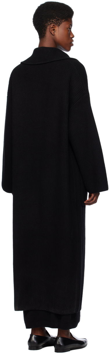 Kabáty TOTEME Ribbed Longline Coat Čierna | 241-WRT1018-YA0024, 2