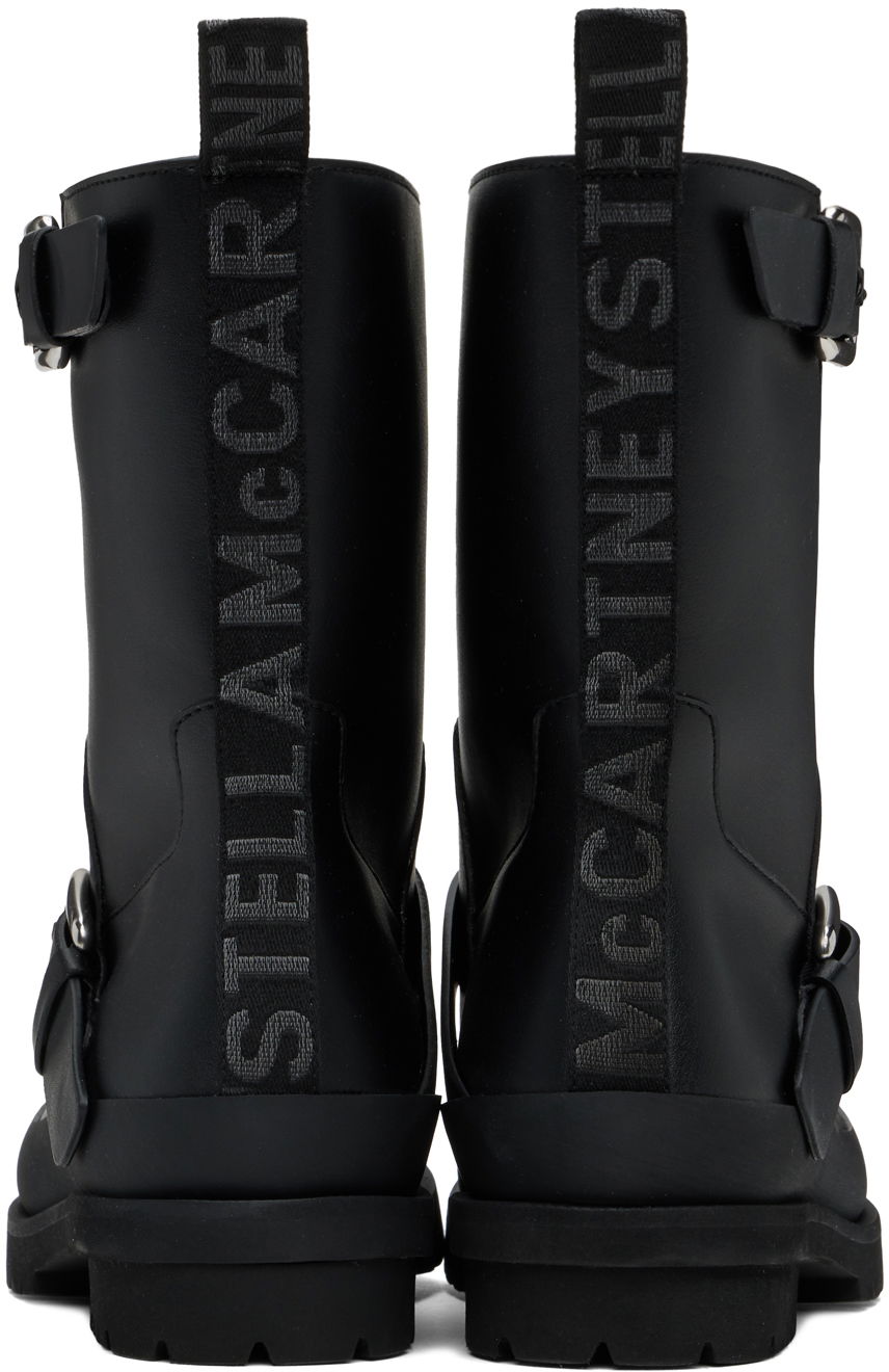 Buckle-Strap Biker Boots