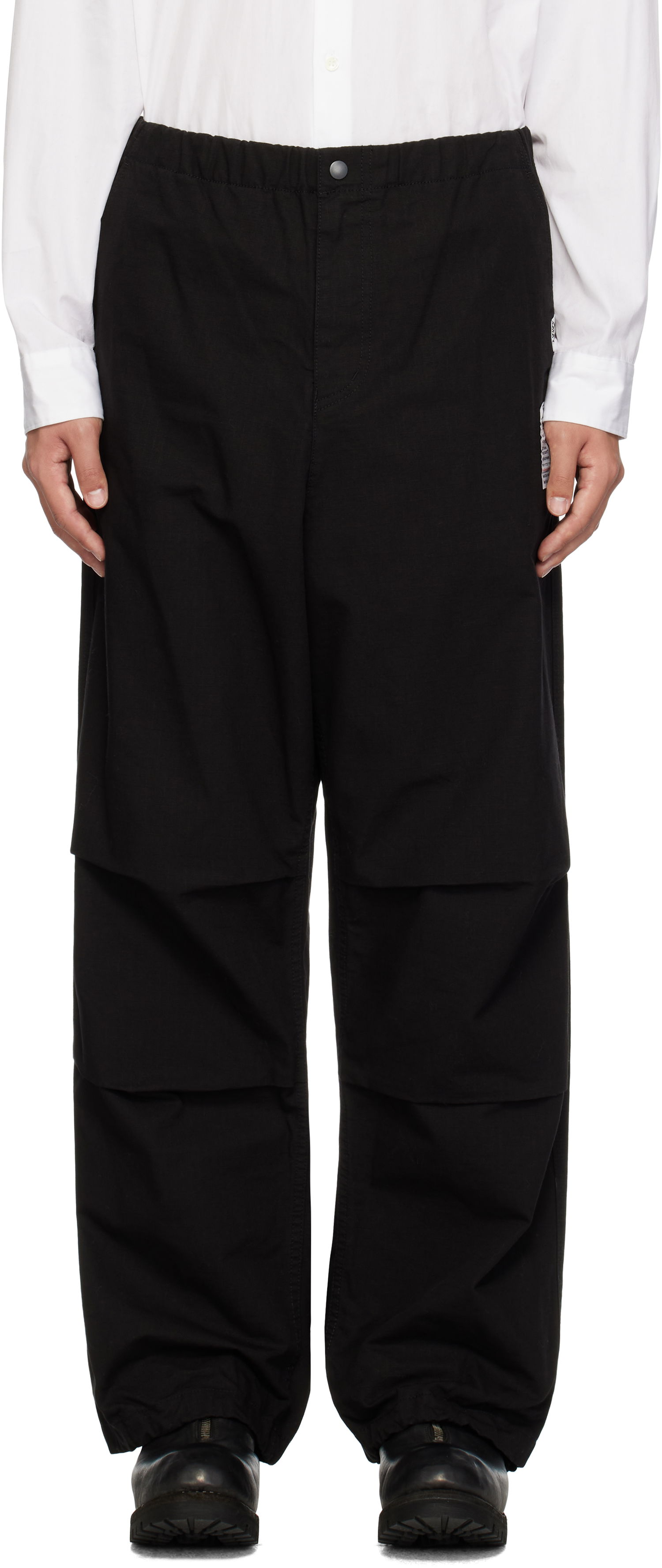 Nohavice Maison MIHARA YASUHIRO Parachute Trousers Čierna | J13PT161, 0