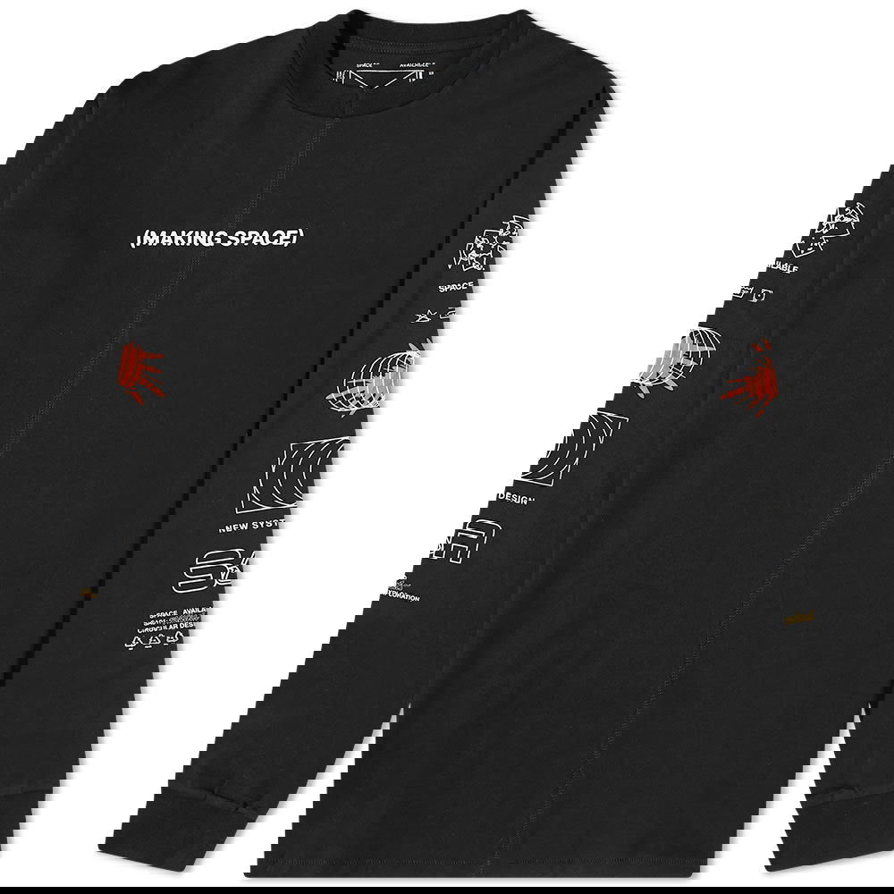 Tričko Space Available Long Sleeve Upcycled Making Space Tee Čierna | SA-LS-UMS001-BLK, 0