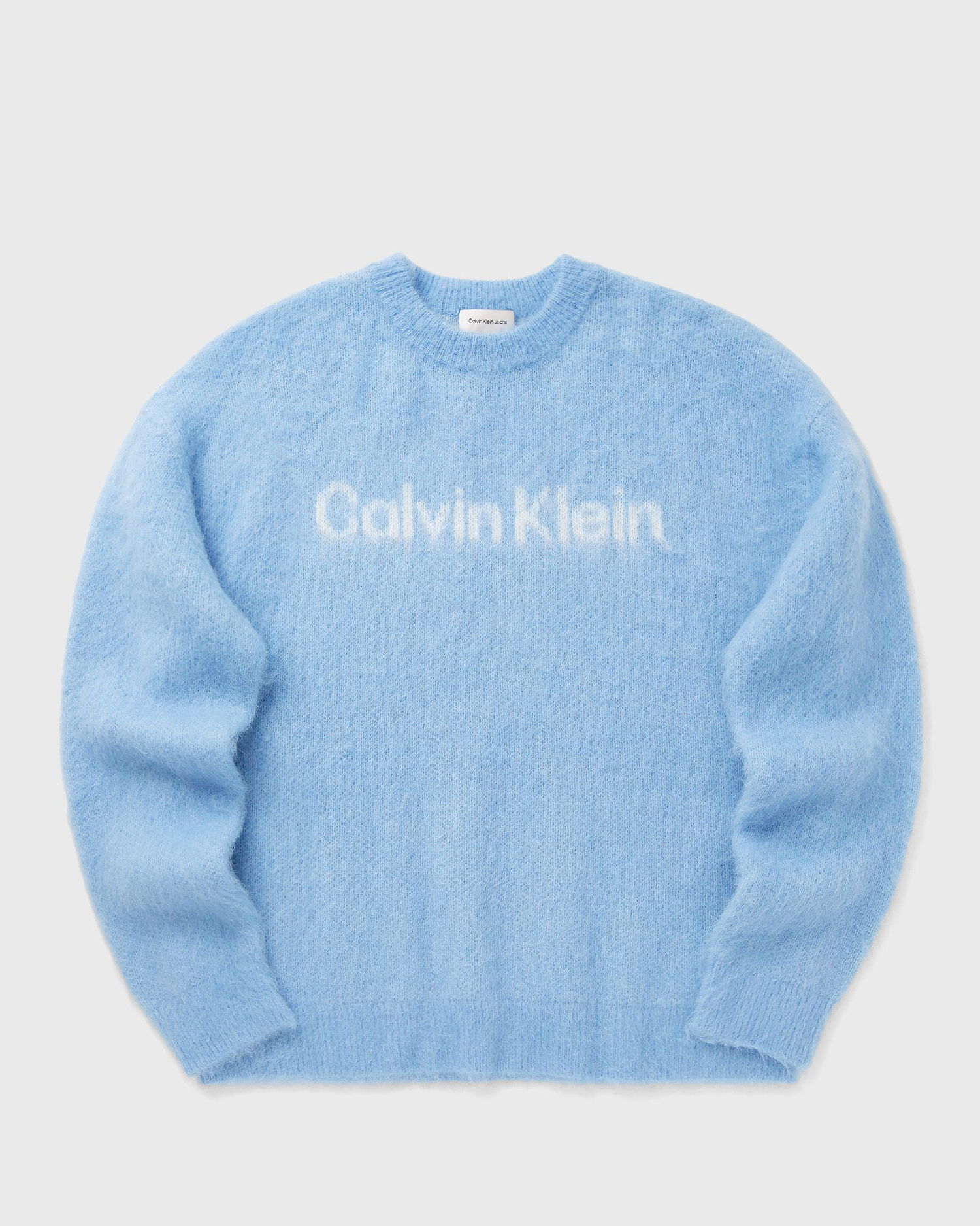 Sveter CALVIN KLEIN Brushed Alpaca Logo Crewneck Long-Sleeve Sweater Modrá | LV04RD306GC12, 0