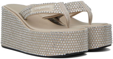 Doplnky Coperni Coperni Crystal Embellished Wedge Sandals Béžová | COPSH09455, 3
