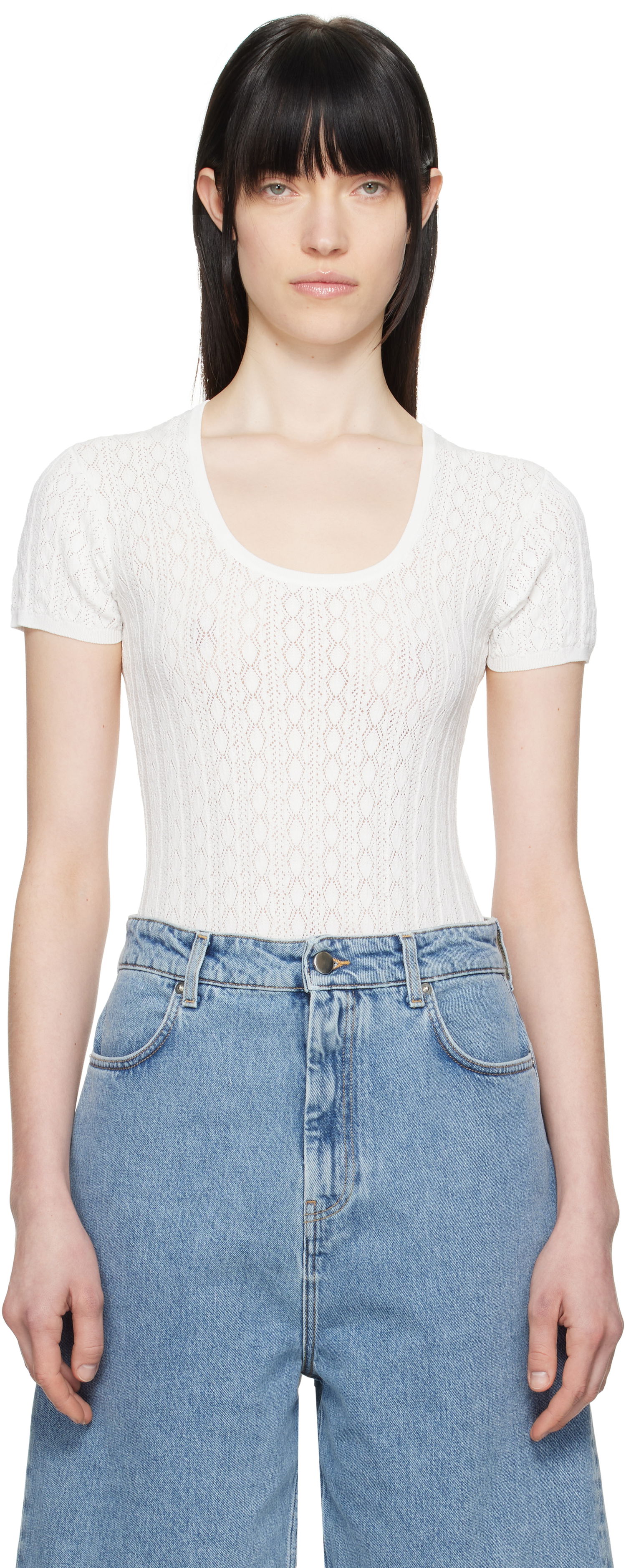 Tričko Loulou de Saison Loulou de Saison Silas Bodysuit Biela | SILAS, 0