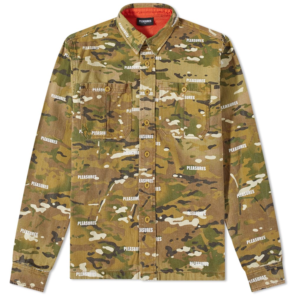 Košeľa Pleasures Sensation Hunting Shirt Camo Hnedá | P21W005-CM, 0