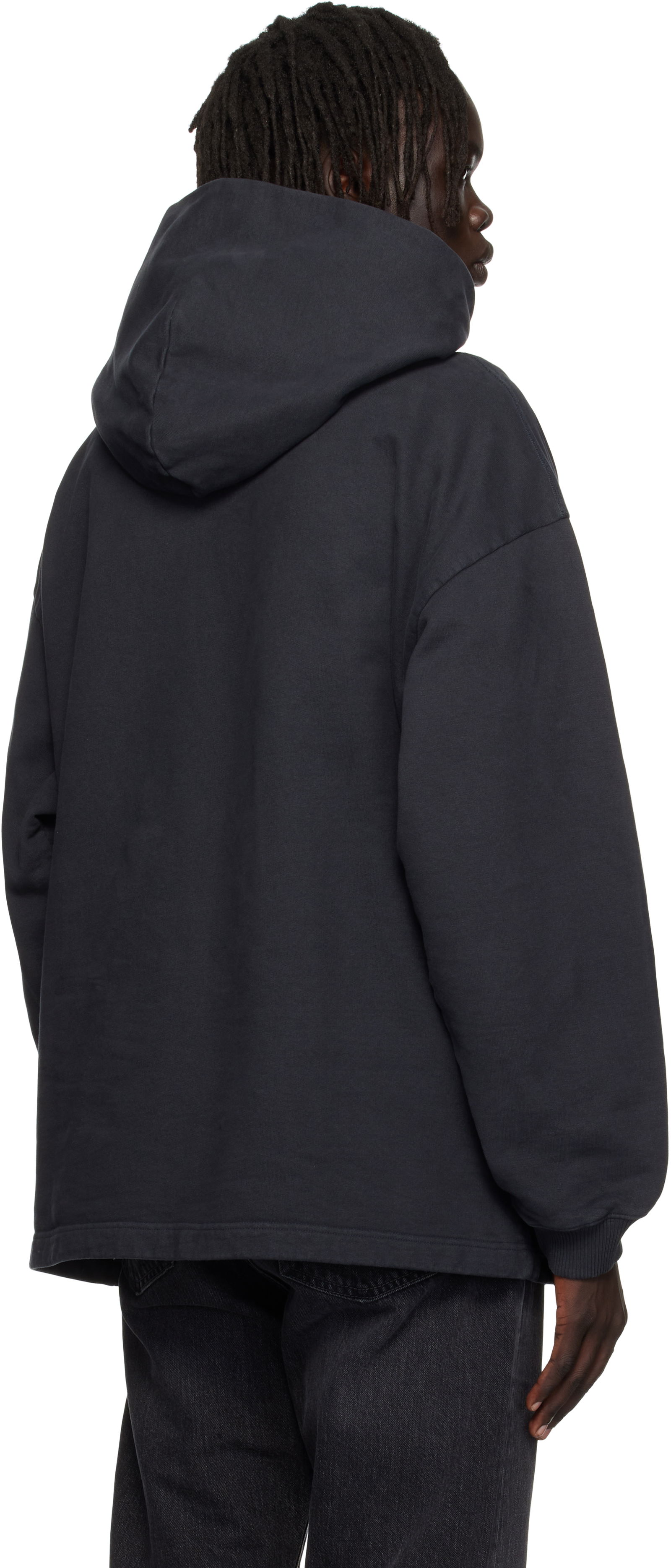 Black Printed Logo Hoodie