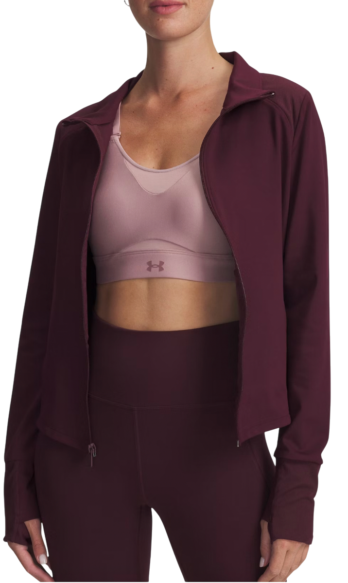 Bunda Under Armour Meridian Full-Zip Cropped Jacket with Thumbholes Vínová | 1379157-600, 0