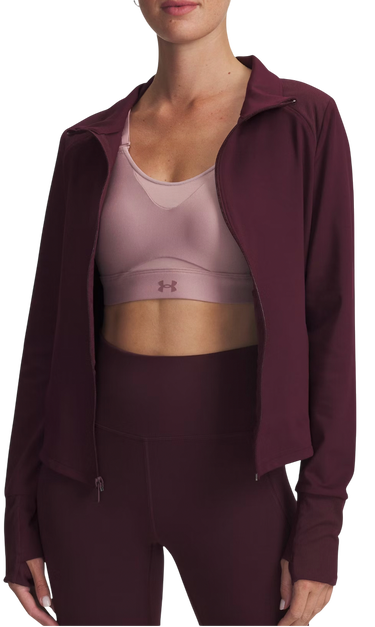 Bunda Under Armour Meridian Full-Zip Cropped Jacket with Thumbholes Vínová | 1379157-600, 0