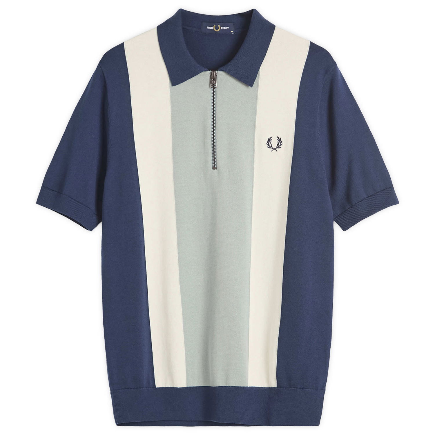 Polo tričko Fred Perry Fred Perry Men's Zip Neck Knit Shirt Modrá | K9728-Y90, 1