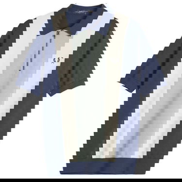 Polo tričko Fred Perry Fred Perry Men's Zip Neck Knit Shirt Modrá | K9728-Y90, 1