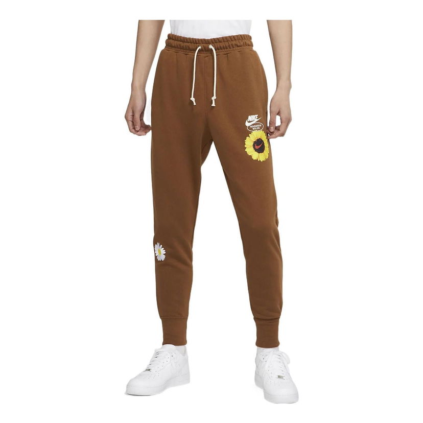 Tepláky Nike Knit Embroidered  Sports Pants Hnedá | DM5013-204