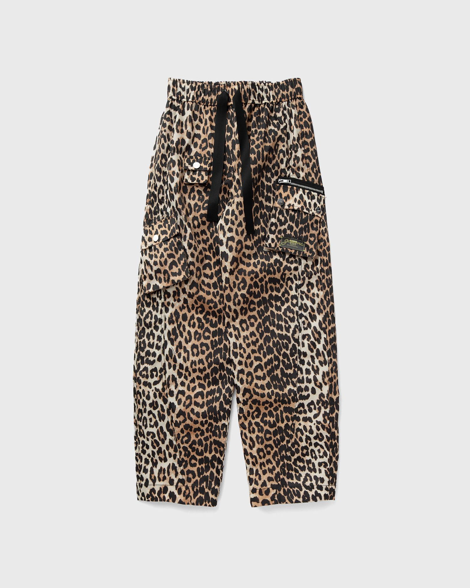 Cargo nohavice GANNI Ganni Duchesse Nylon Elasticated Cargo Pants Hnedá | W0477-943, 0