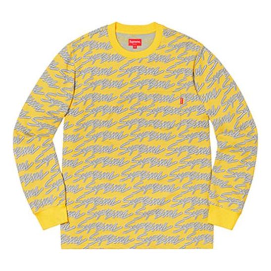 Sveter Supreme Script Logo Long Sleeve Pocket T-Shirt Žltá | SUP-SS19-925
