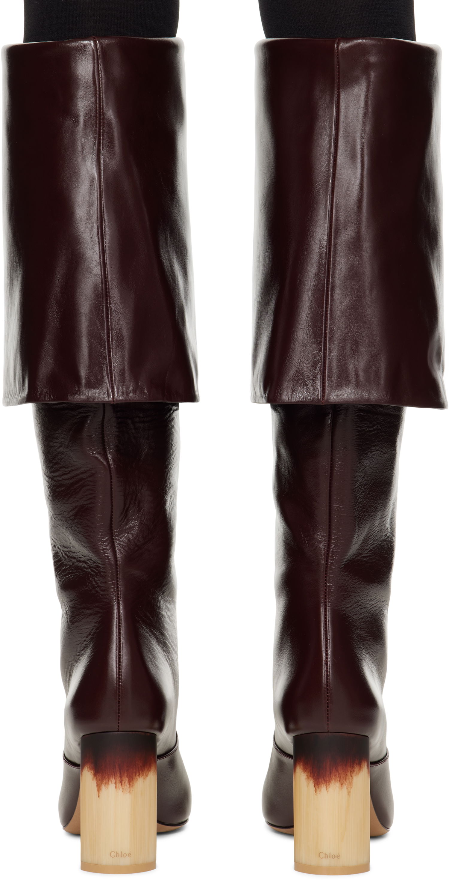 Oblečenie CHLOÉ Chloé Georgia Heeled Tall Boots Vínová | CHC25S07YQJ, 1