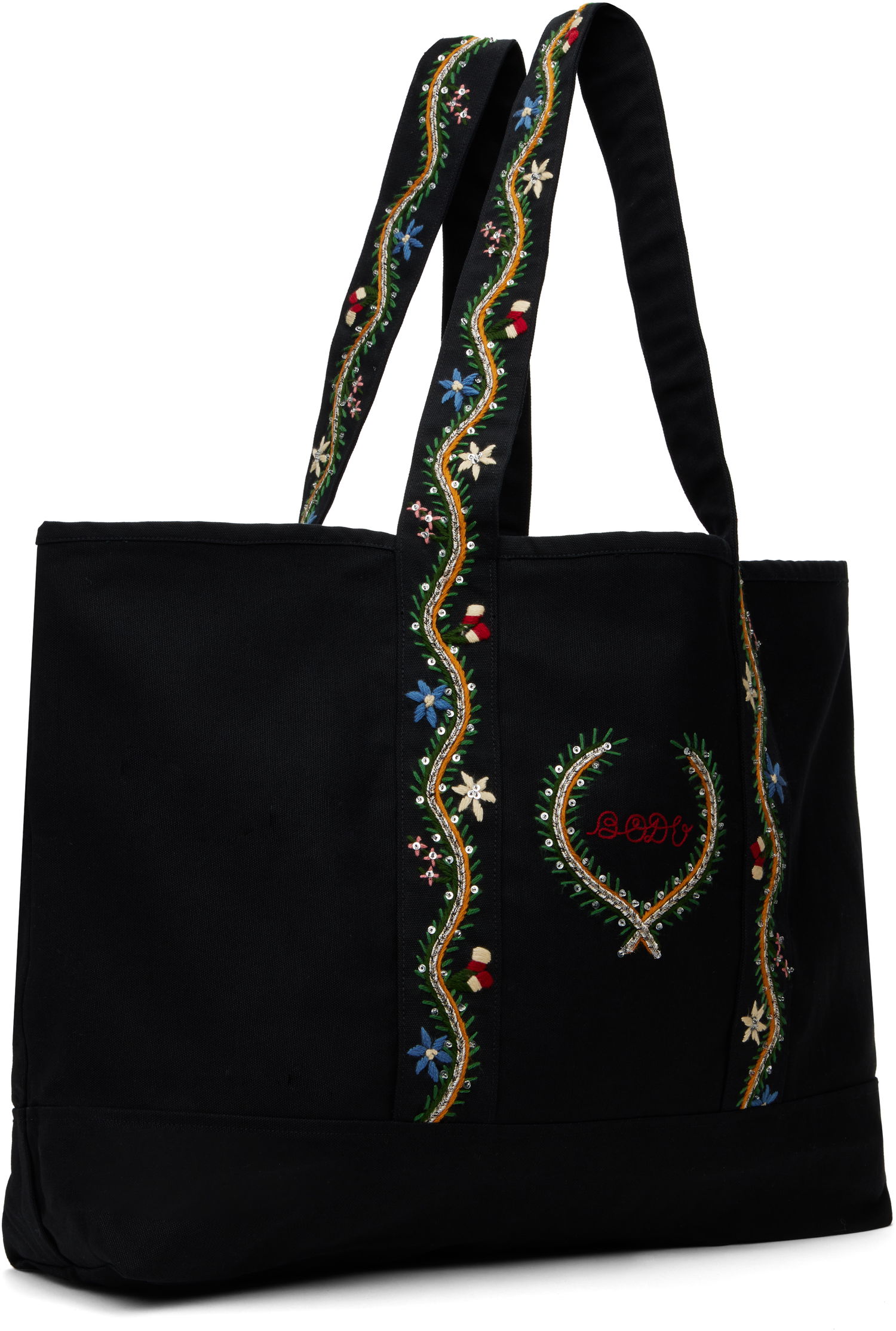 Tote bag Bode Bode Alpineflower Embroidered Tote Bag Čierna | MRF24AC034, 1