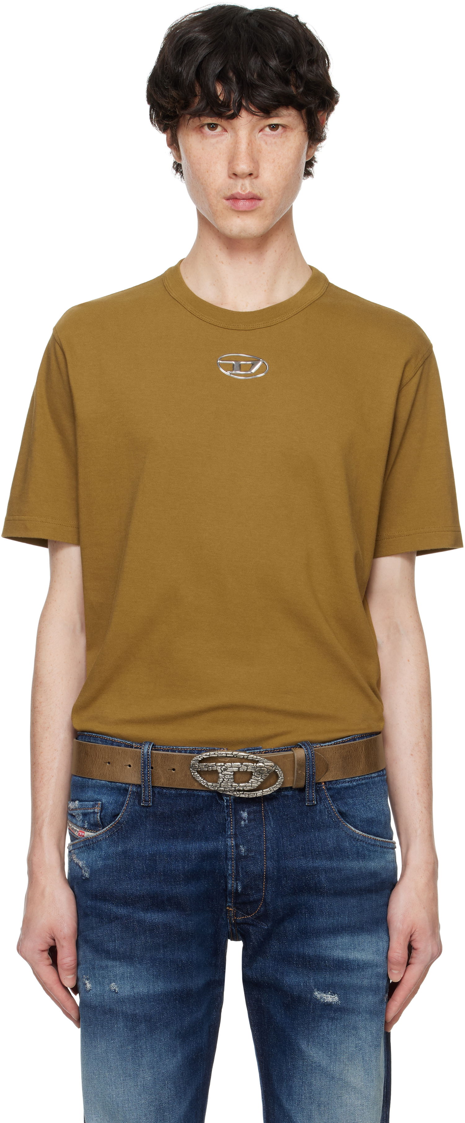 Tričko Diesel Solid Logo T-shirt Hnedá | A09864-0HERS-5EV, 0