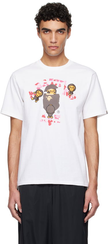 Tričko BAPE A Bathing Ape ABC Camo College Milo T-Shirt Biela | 002TEK801004M, 0