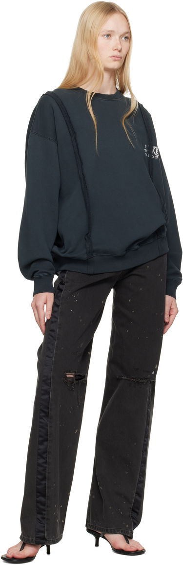 Sveter Maison Margiela MM6 Maison Margiela Ribbon Sweatshirt Čierna | SH2GU0019 M25004, 3