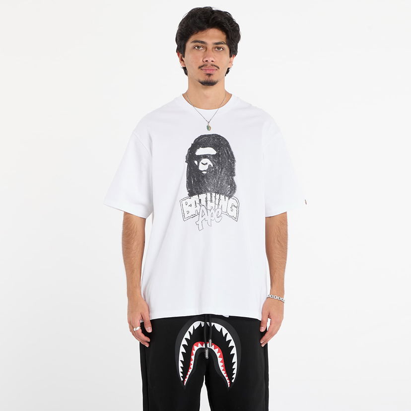 Tričko BAPE Hand Drawn Ape Head Relaxed Fit T-Shirt Biela | 001TEL801333MWHT