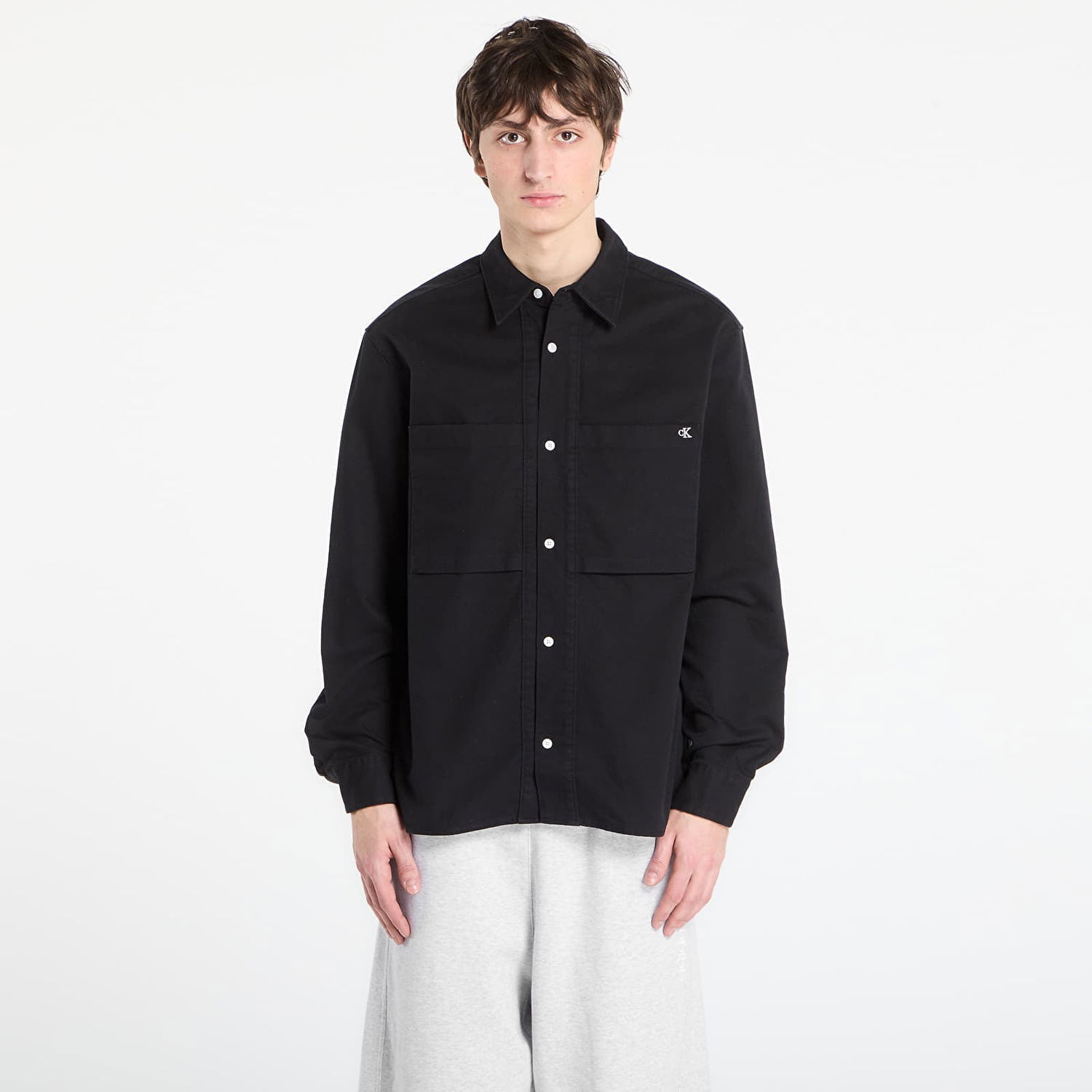Košeľa CALVIN KLEIN Long Sleeve Cotton Twill Relaxed Shirt Čierna | LV04RE111G UB1, 0