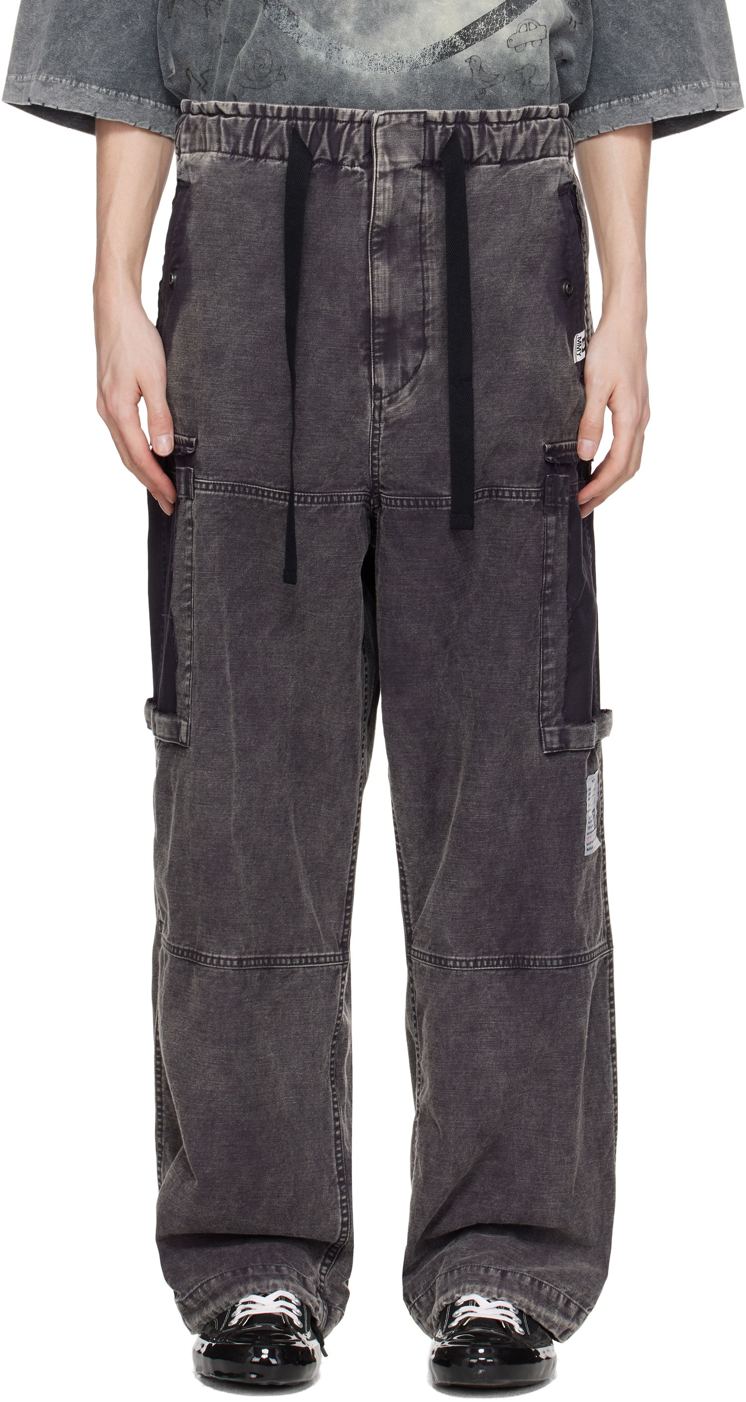 Cargo nohavice Maison MIHARA YASUHIRO Maison MIHARA YASUHIRO Cotton Satin Cargo Pants Šedá | J14PT172, 0