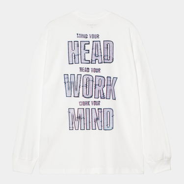 Tričko Carhartt WIP Long Sleeve Mind Your Head T-Shirt Biela | I035999_7, 1