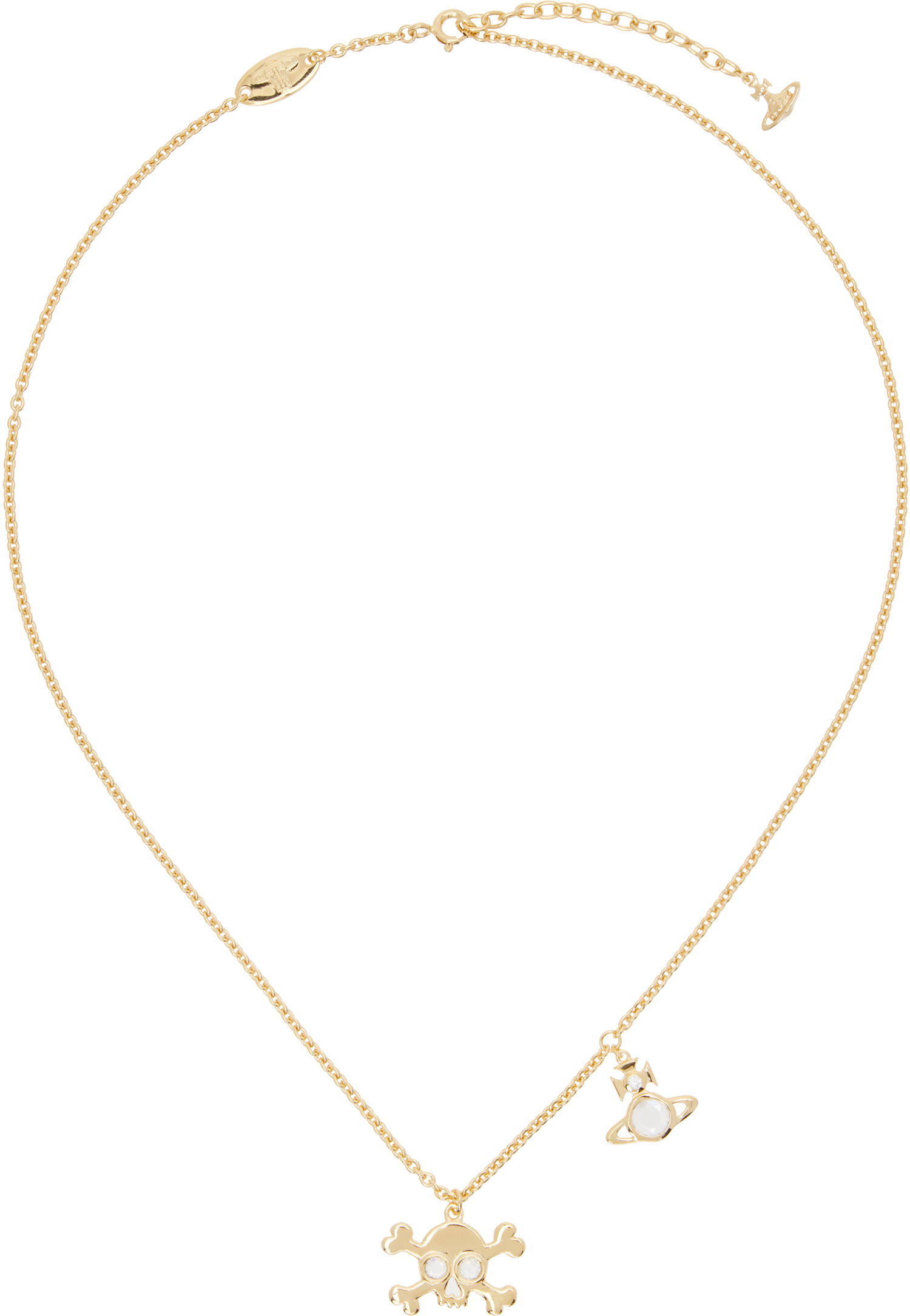 Náhrdelník Vivienne Westwood Vivienne Westwood Gold-Tone Franky Skull & Orb Pendant Necklace Metalická | 630203FY-01R102-, 0