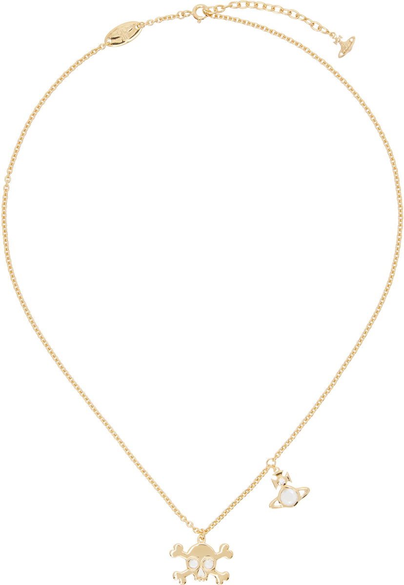 Náhrdelník Vivienne Westwood Vivienne Westwood Gold-Tone Franky Skull & Orb Pendant Necklace Metalická | 630203FY-01R102-