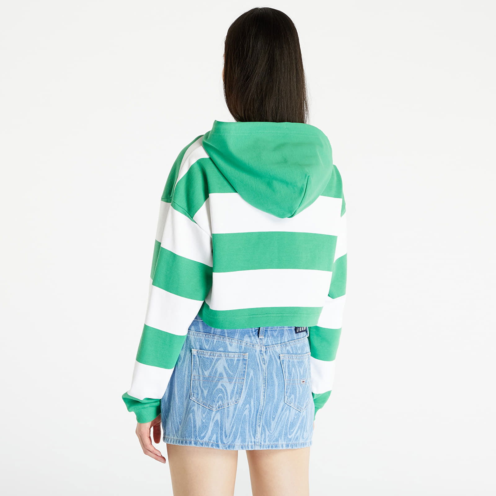 Crop Stripe 1/4 Zip Hoodie