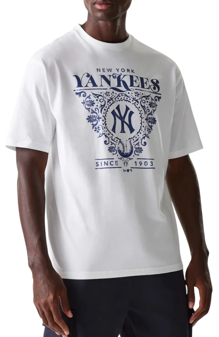 Tričko New Era New Era MLB New York Yankees Floral Graphic Oversized T-Shirt Biela | 60667845-60667845, 0