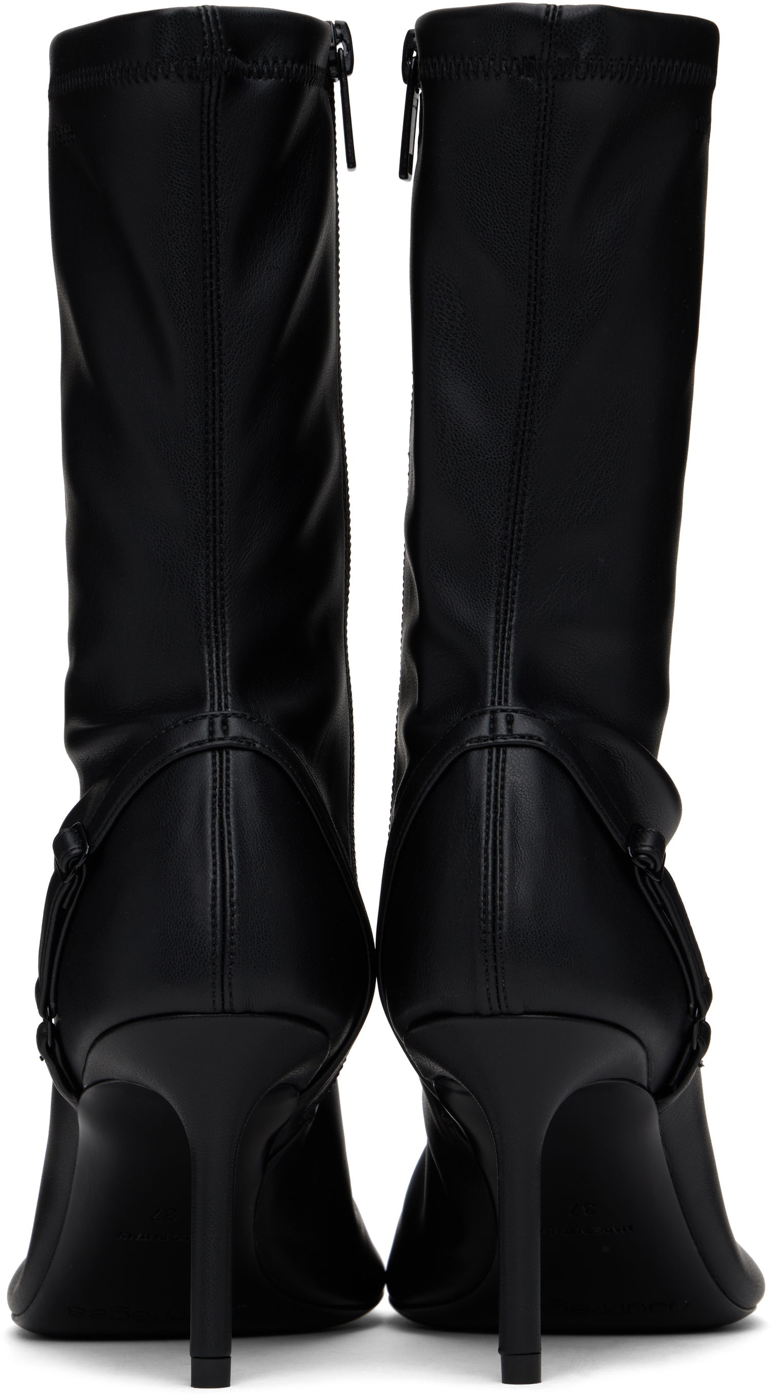 Tenisky a topánky Courrèges Stretch Faux Leather Ankle Boots with Oblique Detail Čierna | 424SAB030PL0128, 1