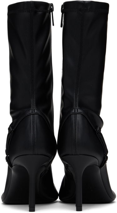 Tenisky a topánky Courrèges Stretch Faux Leather Ankle Boots with Oblique Detail Čierna | 424SAB030PL0128, 1