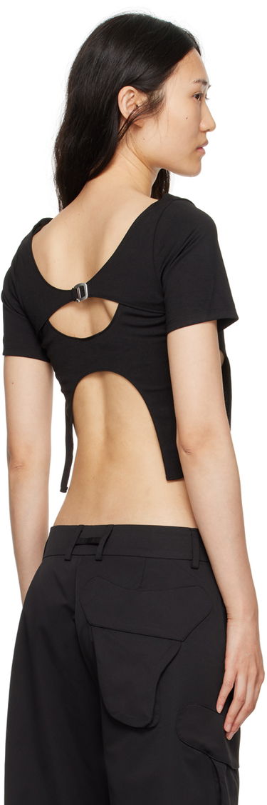 Crop Top HELIOT EMIL Harness Cutout T-Shirt Čierna | HE_W_13_042_BLK01, 2