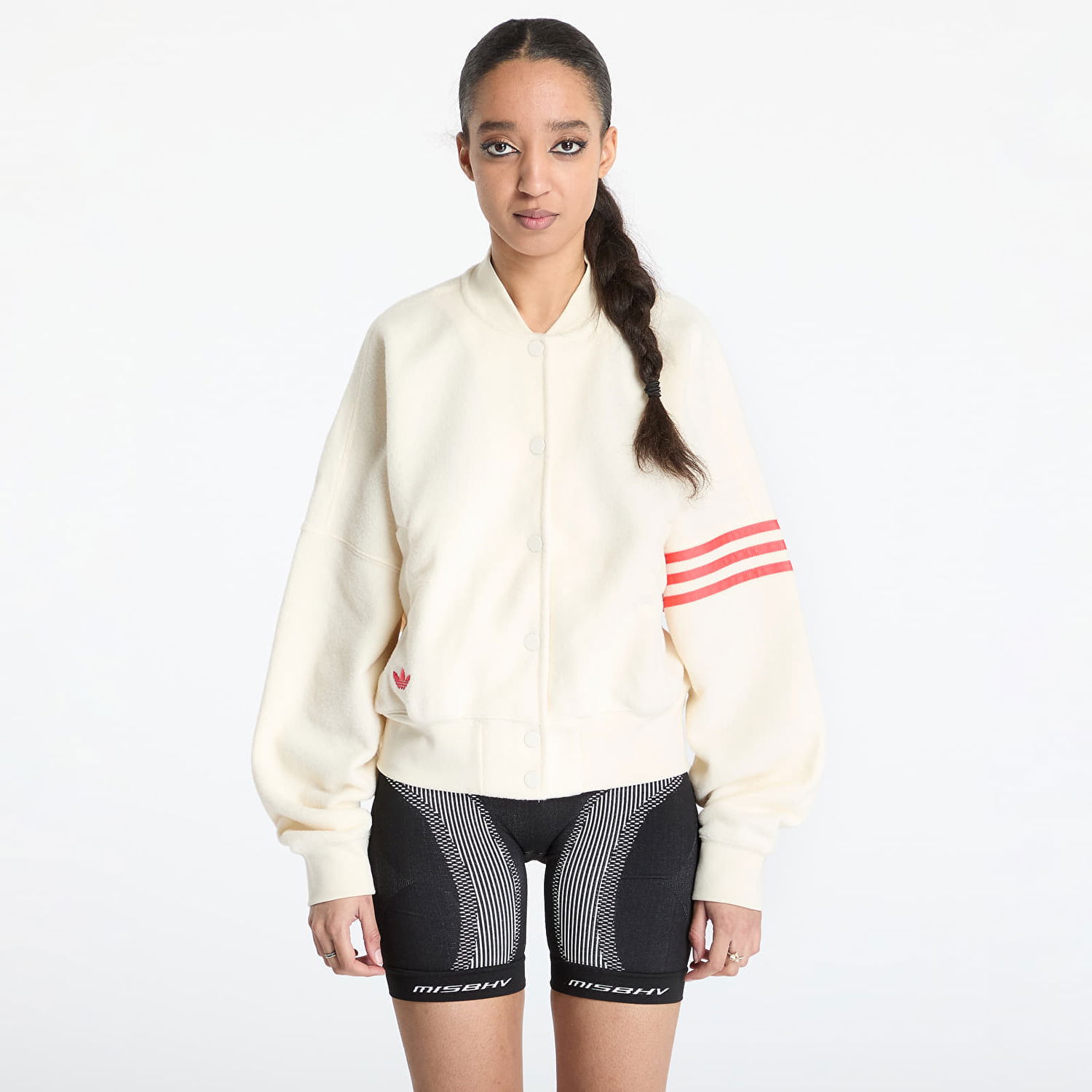 Bomber bunda adidas Originals Neuclassics Boucle Bomber Jacket Biela | JI8523, 0