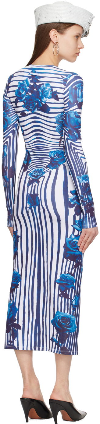 Šaty Jean Paul Gaultier Flower Morphing Maxi Dress Modrá | 24/25-F-RO166-J551-015951, 2