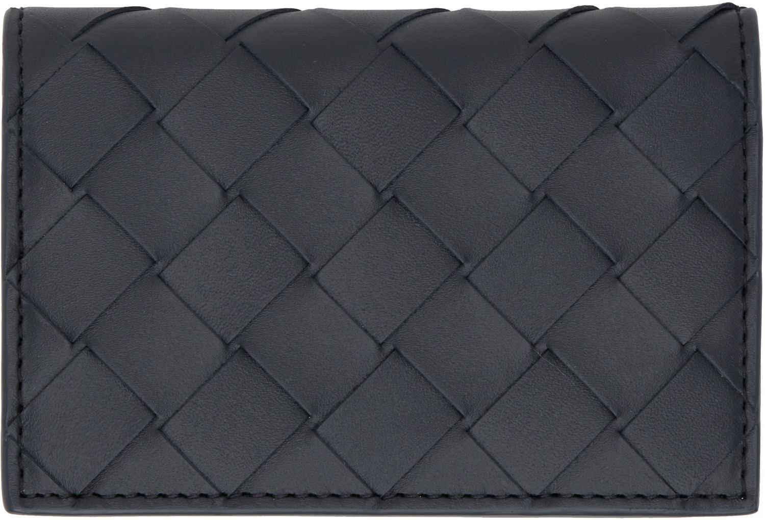 Peňaženka Bottega Veneta Woven Leather Flap Card Holder Modrá | 749417 VCPQ6 4218, 0