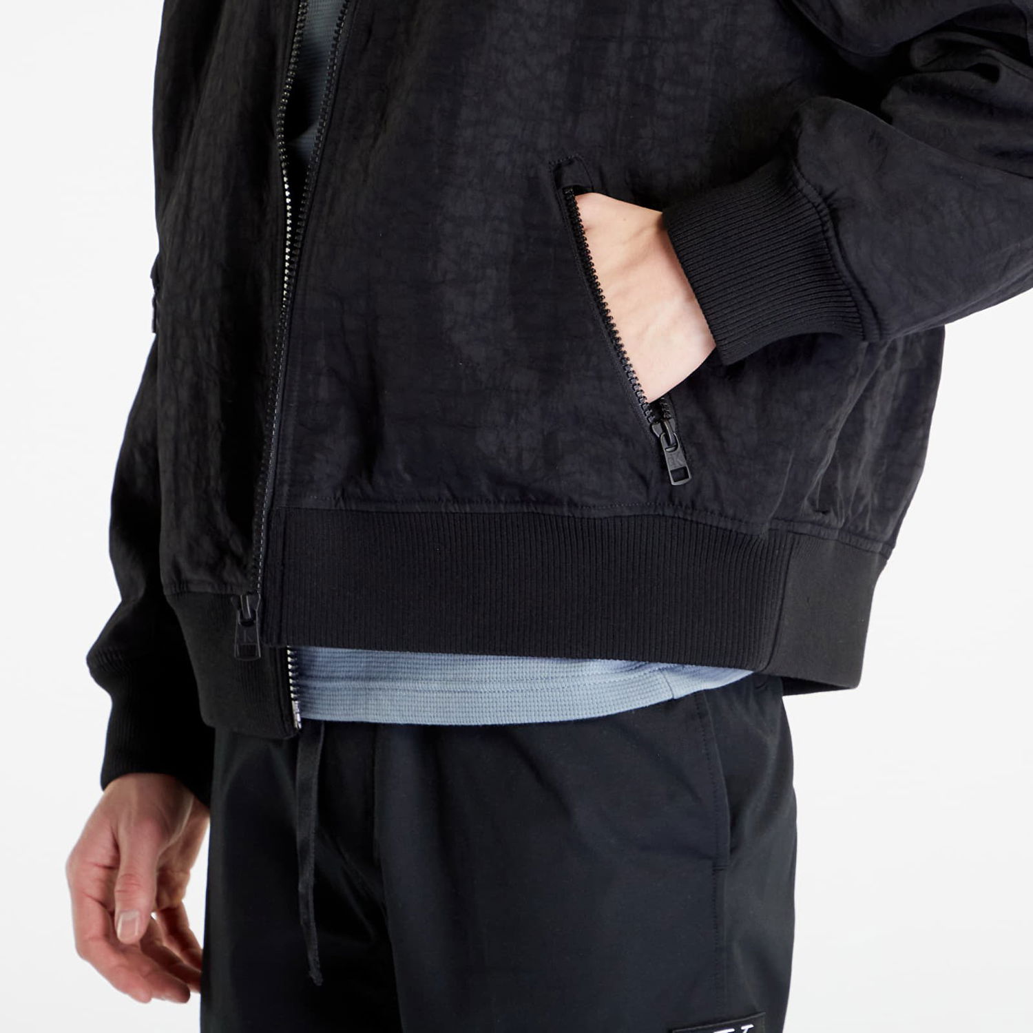 Bomber bunda CALVIN KLEIN Exposed Zip Oversized Woven Jacket Čierna | J30J322938 BEH, 1