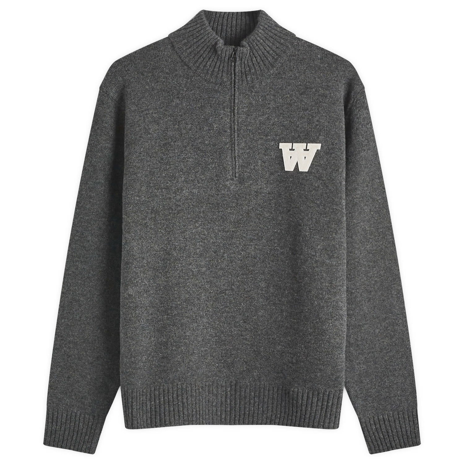 Sveter WOOD WOOD AA Half Zip Knit Šedá | 30250159-1031, 0