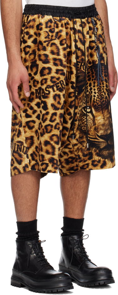 Šortky Mastermind WORLD MASTERMIND WORLD Oversized Fit Leopard Shorts Žltá | MW25S14-PA018-600, 1