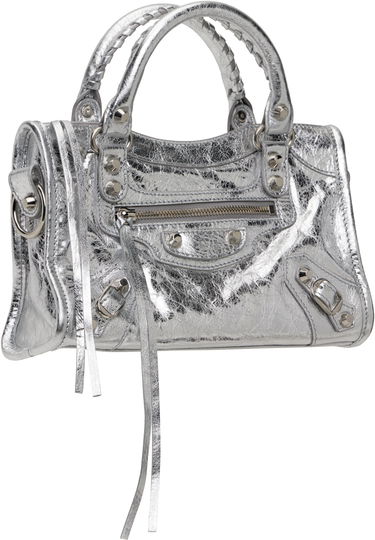Kabelka Balenciaga 'Le City' Silver Mini Leather Bag Metalická | 806395 2AA9R, 1