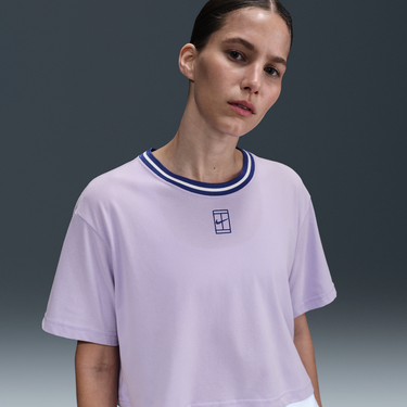 Crop Top Nike Dri-FIT Heritage Cropped Short Sleeve T-Shirt Fialová | HJ3640-515, 2