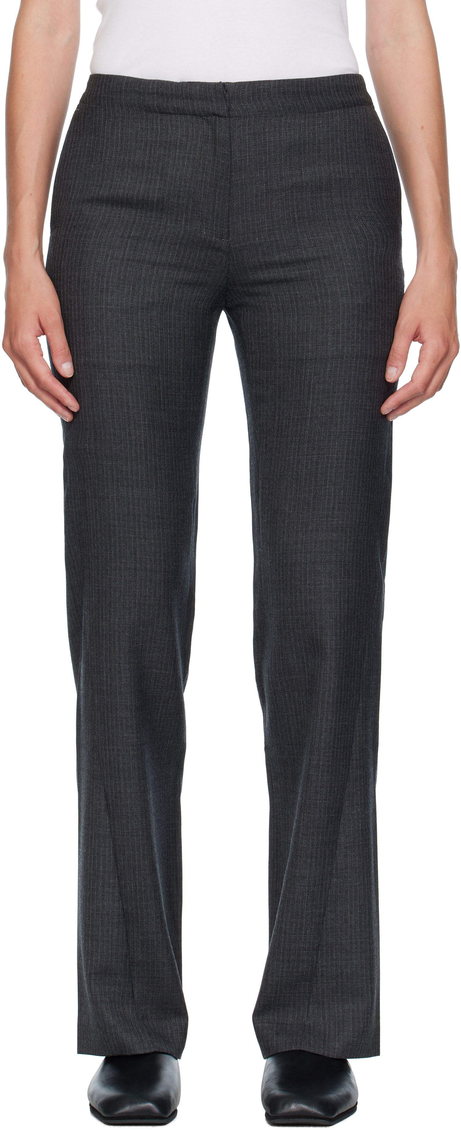 Nohavice OUR LEGACY OUR LEGACY Poise Pinstripe Trousers Šedá | W4254PS, 0