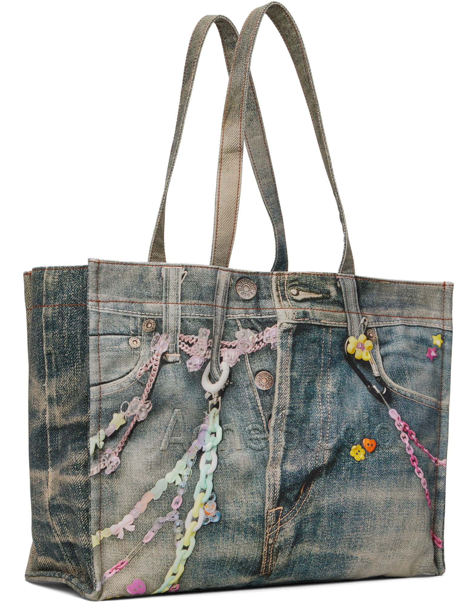 Tote bag Acne Studios Acne Studios Logo Shoulder Tote Modrá | C10238-, 1