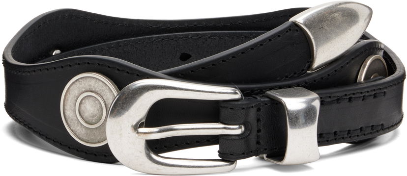 Opasok OUR LEGACY Leather Wave Belt Čierna | A4258WS