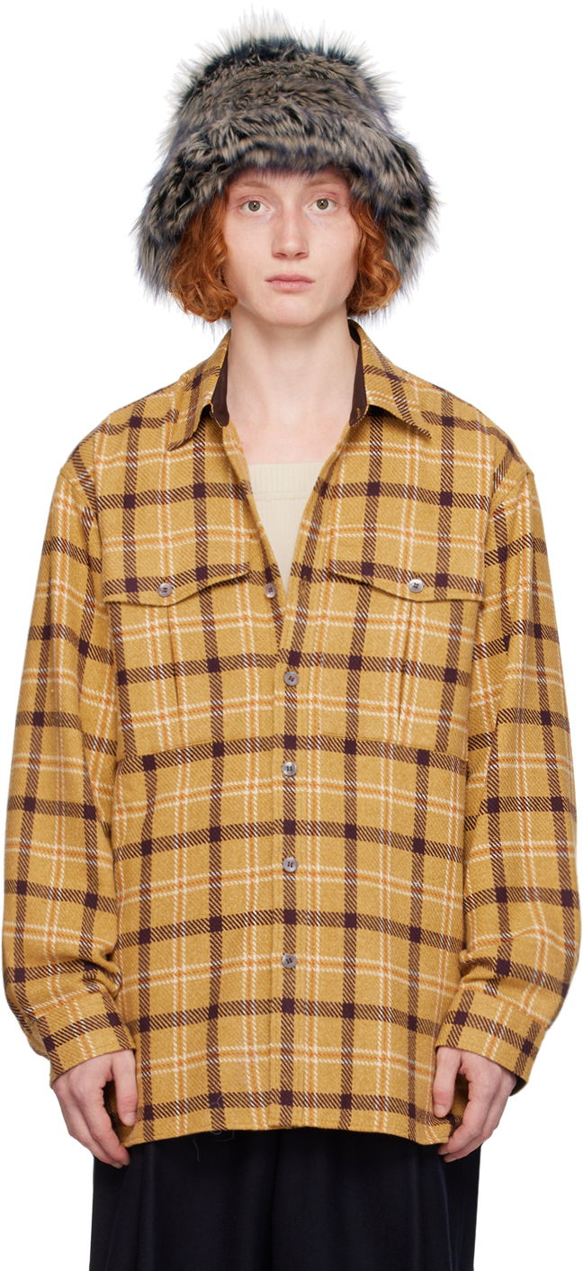 Košeľa Dries Van Noten Yellow Check Shirt Žltá | 242-020719-9292, 0