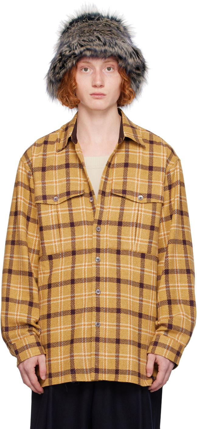 Košeľa Dries Van Noten Yellow Check Shirt Žltá | 242-020719-9292