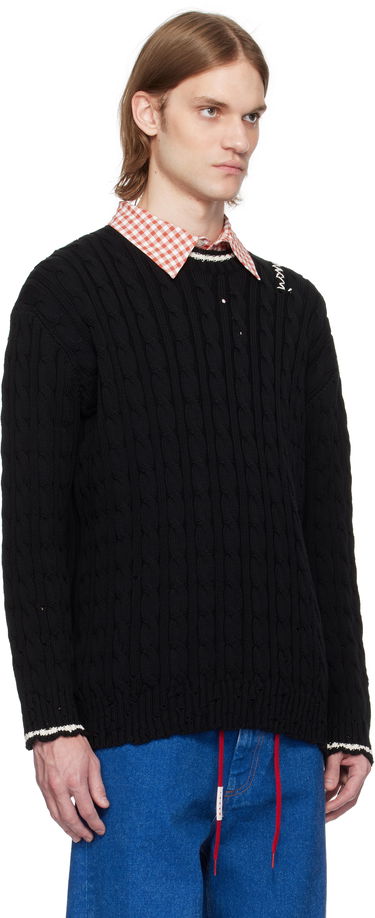 Sveter Marni Marni Dishevelled Cable Knit Sweater Čierna | POMG0071EQ UFC656, 1